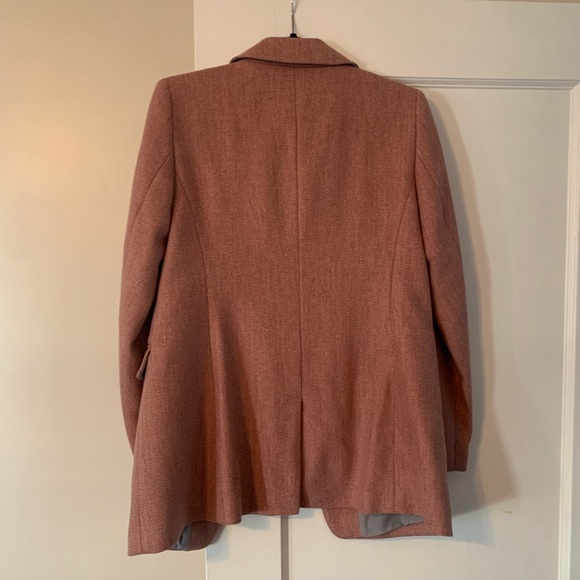 LOFT Grey and Coral Houndstooth Blazer EUC - Picture 6 of 7